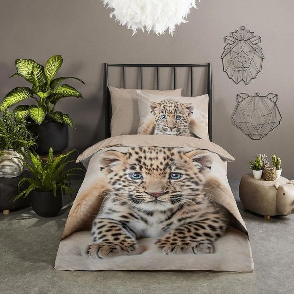TRAUMSCHLAF Bettwäsche Tigerbaby, Renforce, 2 teilig, tierisches Design aus 100% Baumwolle