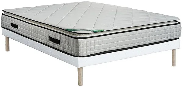 Vente-unique - ADANA Mattress and bed base set Stoff Weiß - B 160 cm x H 31 cm23 cm x L 200 cm