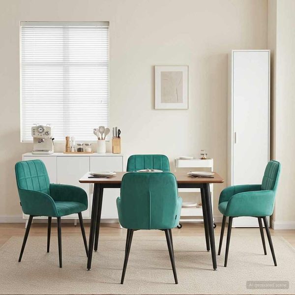 vidaXL Esszimmerstühle 4 pcs Samt (V) Türkis 57 x 50 x 85 cm 3428173