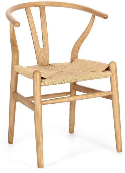 Esszimmerstuhl Artas aus Ulmenholz, klassischer Landhausstil, naturfarben, ungepolstert