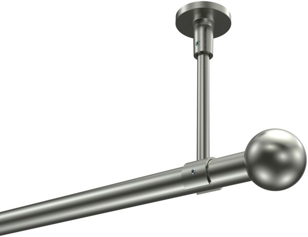 Gardinenstangen-Set Sonette Luino 400 cm (geteilt in 2 x 200 cm), 1-läufig, 20 mm Ø Edelstahl-Optik