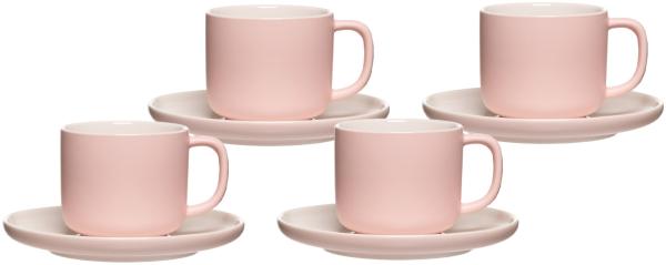 Ritzenhoff & Breker JASPER Kaffeetasse mit Untertasse 240 ml 4er Set rosa