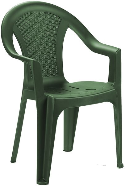 2x Stapelstuhl Gartenstuhl Outdoorstuhl Kunststoff Rattan-Optik Grün