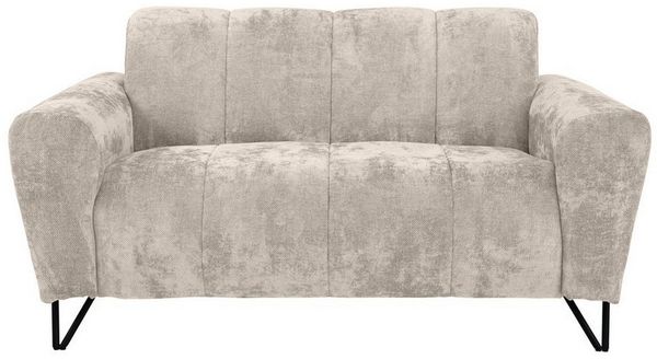 Beautysofa Sofa mit Metallbeine in schwarzer VOLARE, 2-Sitzer, viele Farbvarianten, ohne Schlaffunktion