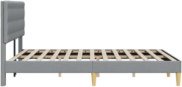 vidaXL Bettrahmen mit Kopfteil Hellgrau 160 x 200 cm Stoff 42027803 Bild 5
