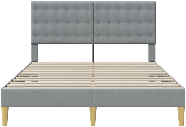 vidaXL Bettrahmen mit Kopfteil Hellgrau 160 x 200 cm Stoff 42027803 Bild 4