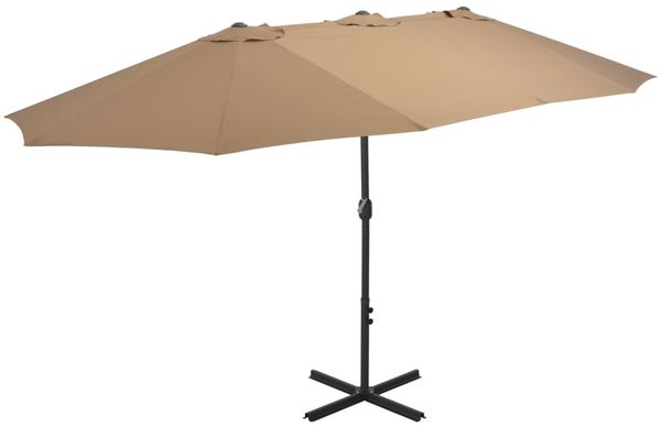 vidaXL Sonnenschirm mit Aluminium-Mast 460x270 cm Taupe 44870