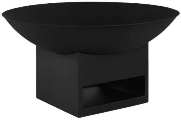 Casa Padrino Luxus Metall Feuerschale Schwarz Ø 88 cm - Garten Accessoires