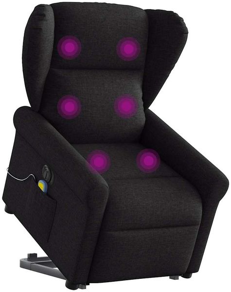 vidaXL Elektrischer Massagesessel mit Aufstehhilfe Schwarz Stoff 3303406