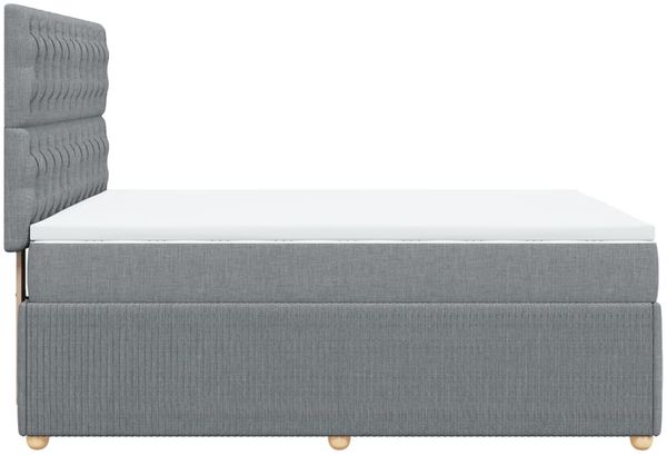 vidaXL Boxspringbett mit Matratze Hellgrau 160x200 cm Stoff 3292114 Bild 5