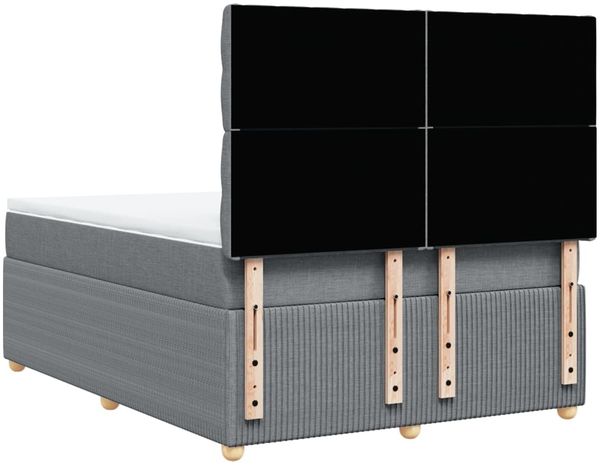 vidaXL Boxspringbett mit Matratze Hellgrau 160x200 cm Stoff 3292114 Bild 6