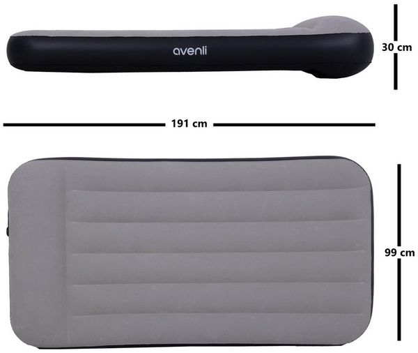 Avenli Luftbett Avenli selbstaufblasende Luftmatratze / Luftbett 191 x 99 x 30 cm mit, (Einzelbett für eine Person, 1-tlg, elektrisch mit Pumpe und Tragetasche), mit beflockter Oberfläche Bild 4