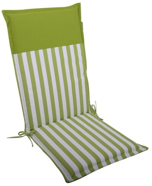 LILENO HOME Hochlehnerauflage Gartenstuhl Auflage, bequeme Sitzauflage für Gartenmöbel, Stuhlkissen, (1 St, 1er Set), Polsterauflage Streifen Hellgrün, Sitzpolster für Klappstühle