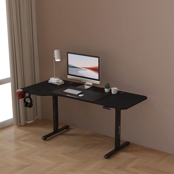 Höhenverstellbarer Tisch Stryn 160x75 cm Schwarz [pro. tec]