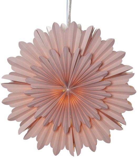 Leuchtstern 'Crystal' aus Papier, rosa, Ø 50cm