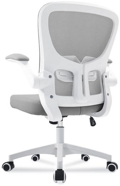 Durrafy Bürostuhl Ergonomischer Bürostuhl,Schreibtischstuhl mit klappbaren Armlehnen (Höhenverstellbarer Drehstuhl mit Wippfunktion bis 130°,Computerstuhl mit verstellbarer Lendenwirbelstütze und leisen Rollen), Chefsessel mit 150 kg Tragfähigkeit
