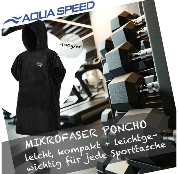 Aqua Speed Kapuzenhandtuch Bequemer Umziehponcho für entspannte Momente nach dem Schwimmen, (Größe L 90 x 220 cm – Grammatur 400 g/m), Spürbar angenehmes Tragegefühl für entspannte Pausen nach dem Wasser