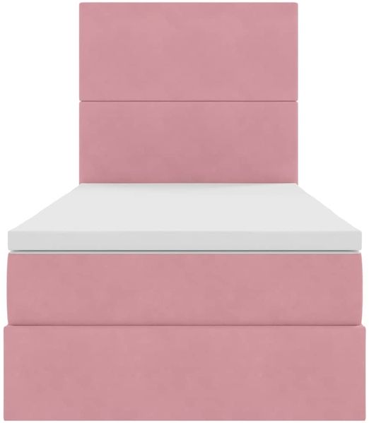 vidaXL Aufbewahrungsbett mit Matratze Rosa 100 x 200 cm Samt 3371954 Bild 7