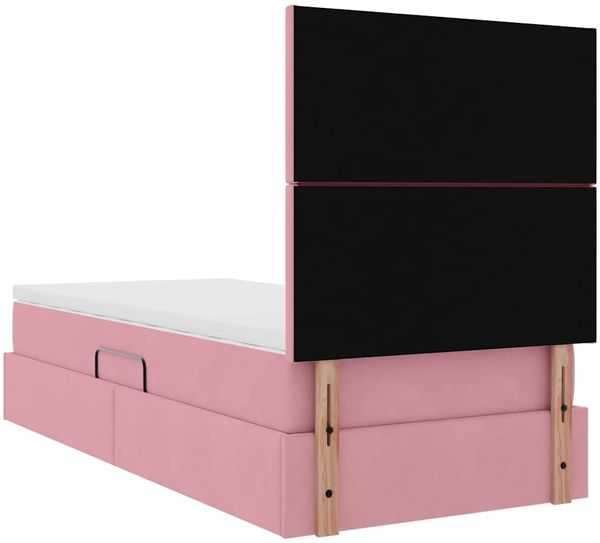 vidaXL Aufbewahrungsbett mit Matratze Rosa 100 x 200 cm Samt 3371954 Bild 11