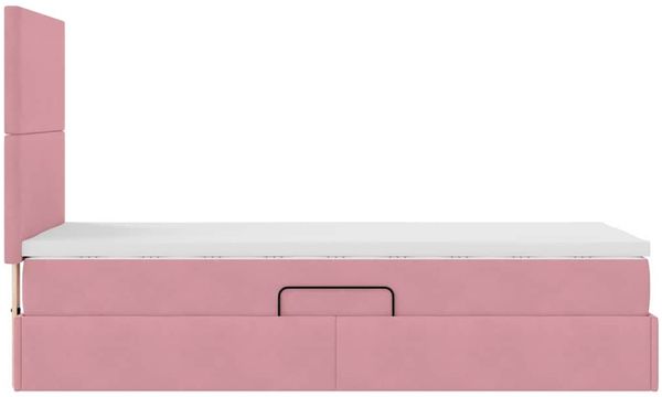 vidaXL Aufbewahrungsbett mit Matratze Rosa 100 x 200 cm Samt 3371954 Bild 10