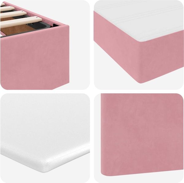 vidaXL Aufbewahrungsbett mit Matratze Rosa 100 x 200 cm Samt 3371954 Bild 12