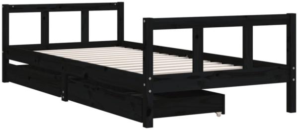 vidaXL Kinderbett mit Schubladen Schwarz 90x200 cm Massivholz Kiefer 834410 Bild 6