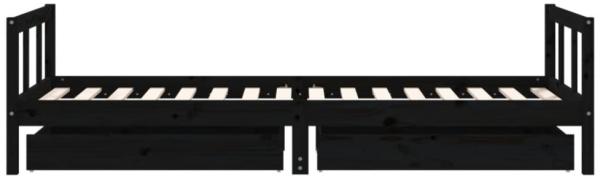 vidaXL Kinderbett mit Schubladen Schwarz 90x200 cm Massivholz Kiefer 834410 Bild 10