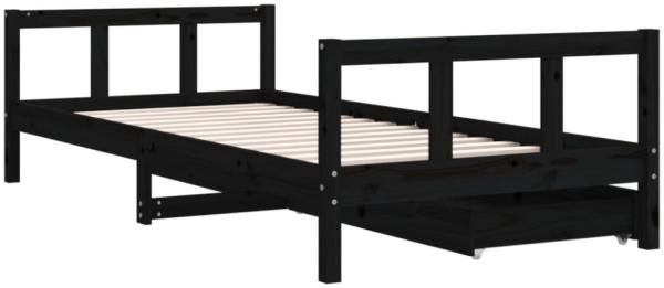 vidaXL Kinderbett mit Schubladen Schwarz 90x200 cm Massivholz Kiefer 834410 Bild 3