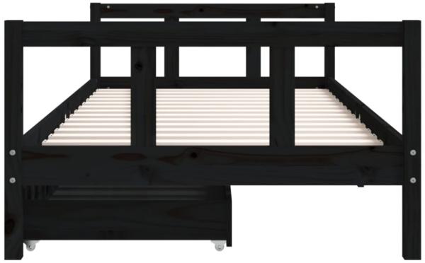 vidaXL Kinderbett mit Schubladen Schwarz 90x200 cm Massivholz Kiefer 834410 Bild 9