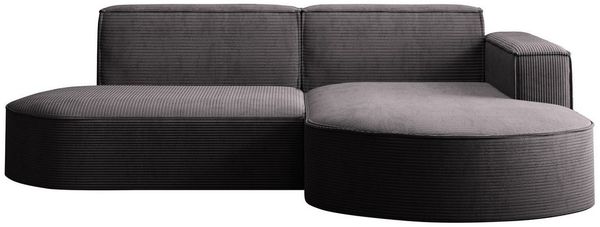 Kaiser Möbel Ecksofa Designer MODENA STUDIO L stoff Cord, Ecksofa, Cord Sofa, L-Form, Links/Rechts wählbar