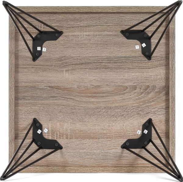 Design Couchtisch GRIGIO 50cm hellgrau Eichen-Optikschwarzes Metallgestell Bild 6