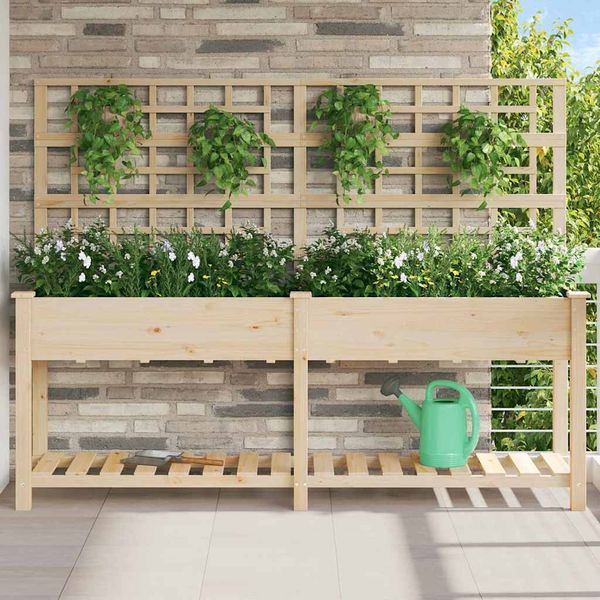 vidaXL Garten-Pflanzgefäß mit Regal Beige 203,5 x 54 x 152,5 cm 42006573
