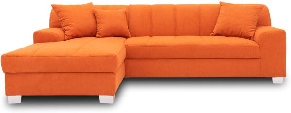 DOMO Collection Capri Ecksofa | Eckcouch in L-Form, Polsterecke Sofa Garnitur, orange, 239 x 152 x 75 cm