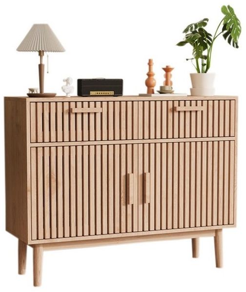 FUROKOY Sideboard Kommode Küchenschrank, Holzbeine (Buffetschrank mit 2 Türen und 2 Stauraum Schubladen), für Schlafzimmer, Wohnzimmer, Flur, 100 x 35 x 80 cm Bild 4