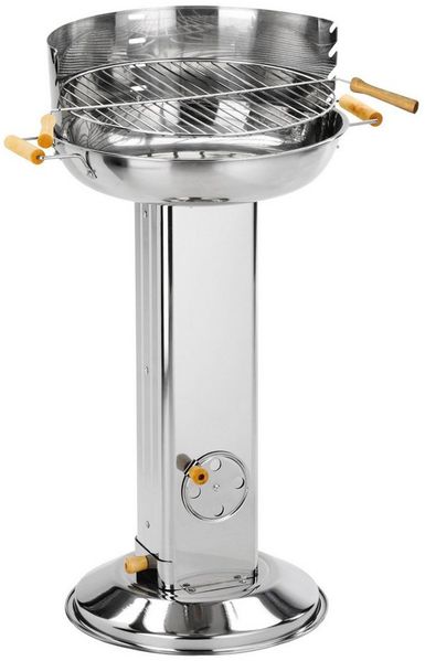 XXL Säulengrill Edelstahl Holzkohlegrill Grill Ø38cm, H 83cm, Art. 60178