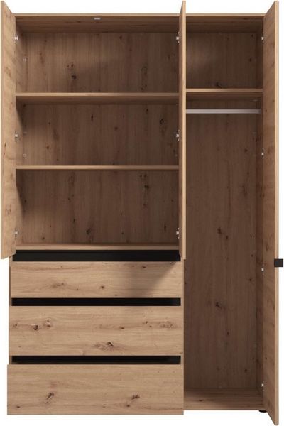 INOSIGN Kleiderschrank Corbett, grifflose Optik, FSC-zertifziert, Made in Europe (138 oder 182,5cm breit, 211cm hoch und 54,5cm tief) mit Spiegel, 3 Schubladen und Innenausstattung Bild 4