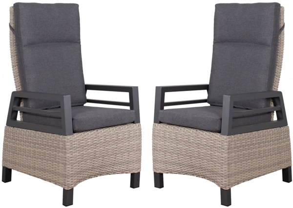 2er Set deVries Relaxsessel Montana Dining - PE spotty grey