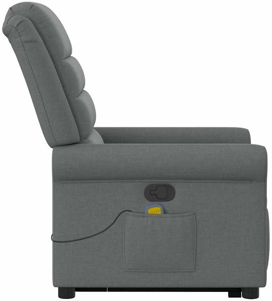 vidaXL Massagesessel mit Aufstehhilfe Dunkelgrau Stoff 3303325 Bild 6
