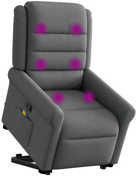 vidaXL Massagesessel mit Aufstehhilfe Dunkelgrau Stoff 3303325 Bild 2