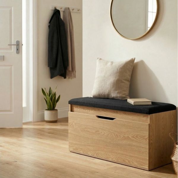 BOXIMO Schuhschrank Schuhschrank mit Sitzfläche und Stauraum TORI, 100 x 50 x 35 cm (Schuhschrank GRADIA mit Sitzbank)