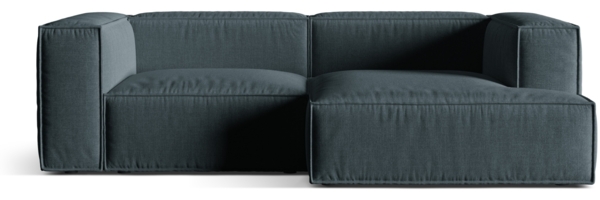 Micadoni Ecksofa Nuria 3-Sitzer Rechts Strukturierter Stoff Dunkel Petrol