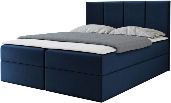 Boxspringbett Rebos, Blau, 160x200 cm
