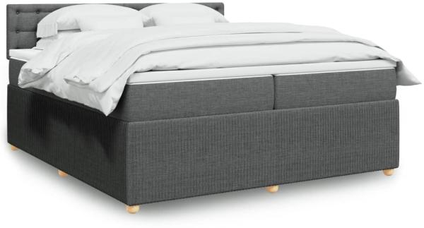 vidaXL Boxspringbett mit Matratze Dunkelgrau 200x200 cm Stoff 3287578