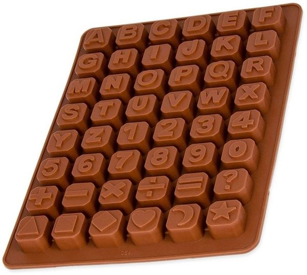 wisefood Silikonform Silikonform Buchstaben und Zahlen - braun, (1-tlg)