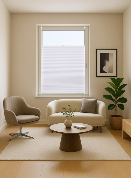 ondeco Plissee ohne Bohren mit Klemmträger viele Farben, Sonnenschutz für Fenster innen, Lichtschutz und Blickdicht, Plissee klemmfix Faltrollo Sichtschutz für Tür - Weiß - 70x130 cm