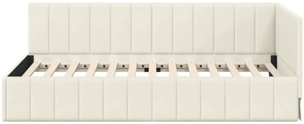 vidaXL Eckbettgestell mit Kopfteil Creme 90 cm x 190 cm Stoff 42016304 Bild 4