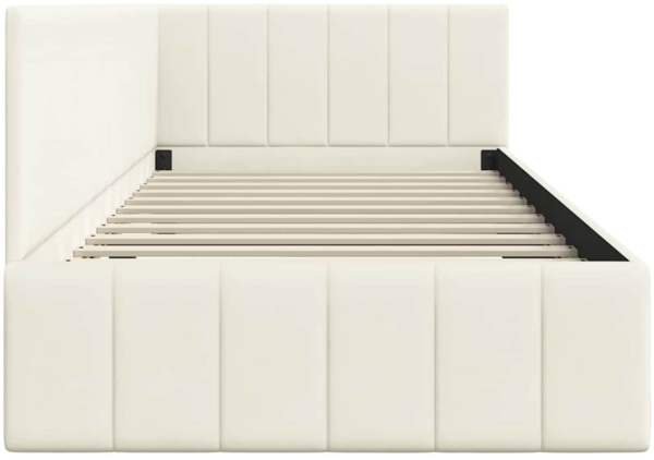 vidaXL Eckbettgestell mit Kopfteil Creme 90 cm x 190 cm Stoff 42016304 Bild 5