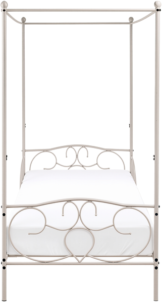 Himmelbett Metall SORMERY 90 x 200 cm Hellbeige Bild 4
