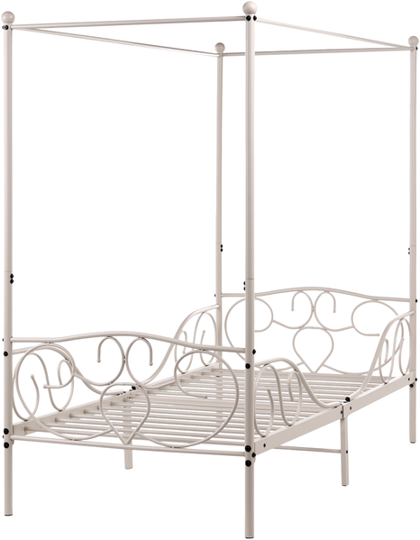 Himmelbett Metall SORMERY 90 x 200 cm Hellbeige Bild 5
