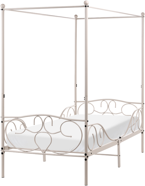 Himmelbett Metall SORMERY 90x200 cm Hellbeige